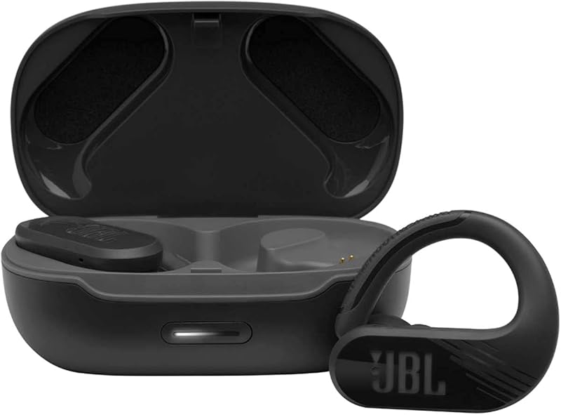 Endurance Peak II - Audífonos internos deportivos inalámbricos impermeables - Negro, pequeño | JBL Pure Bass Sound, hasta 30 horas de reproducción 6 horas en auriculares 24 horas en estuche, IPX7 resistente al sudor y al agua