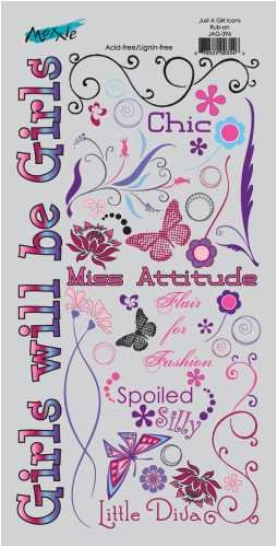 MOXXIE Just A Girl Rub Ons, Icons