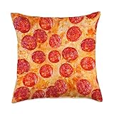 Pizza Pillows Pepperoni Pizza with Extra Cheese Throw Pillow, 18x18, Multicolor