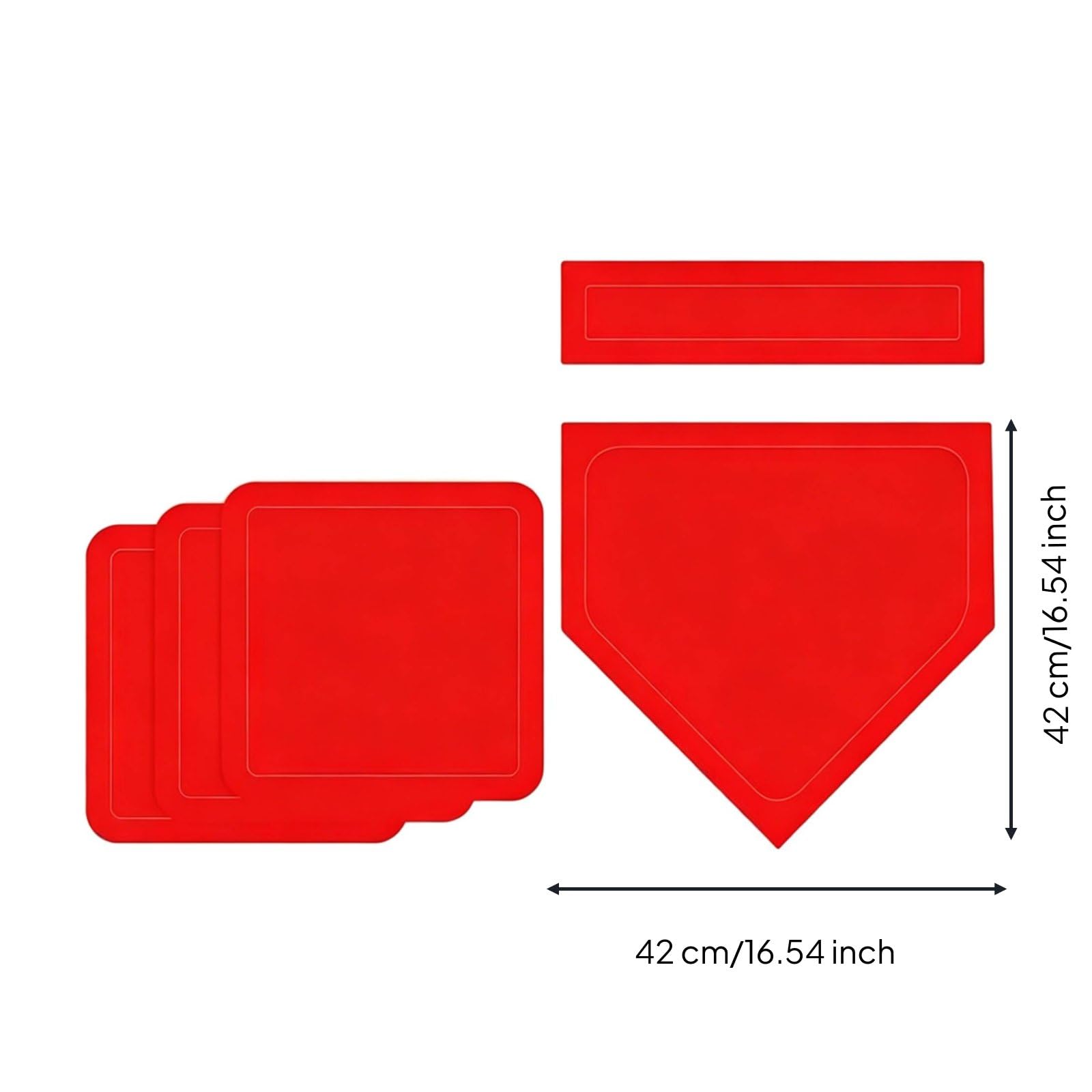 Qianly 5 Pezzi Set Casa Base Impermeabile Set di Baseball Portatile Attrezzatura Sportiva per Allenatori, Principianti, Allenamento, Giardino