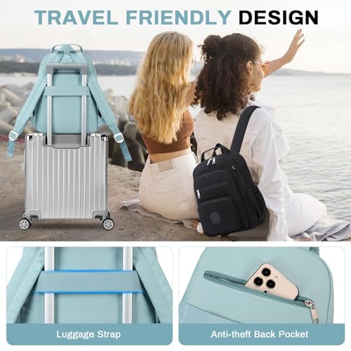 Image of Backpack Purse for Women, Lightweight Mini Backpack Purse Small Bookbag with Mini Wallet and Luggage Strap,Green