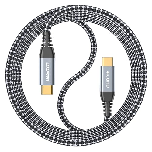 Image of ZeroneTeck USB C Cable 6ft, USB C 3.2 Gen 2X2 Cable, 4K Monitor Video Output, 20Gbps High Speed Data Transfer, 100W Fast Charging for Carplay iPhone 16, MacBook, Dell, ARZOPA, KYY for Portable Monitor
