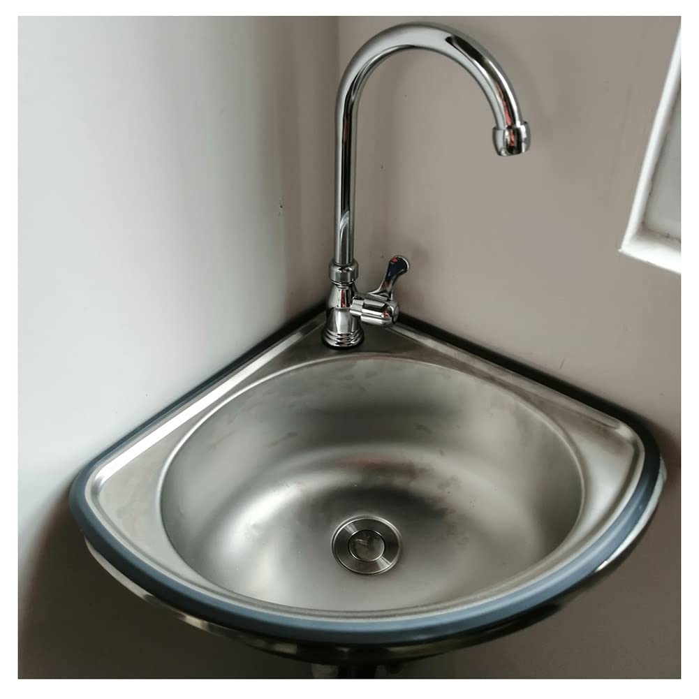 Wand Edelstahl Eckspüle Badezimmer Mini Waschbecken Aufsatzwaschbecken Aufsatzspüle Kleine Spüle für Küche WC Labor RV