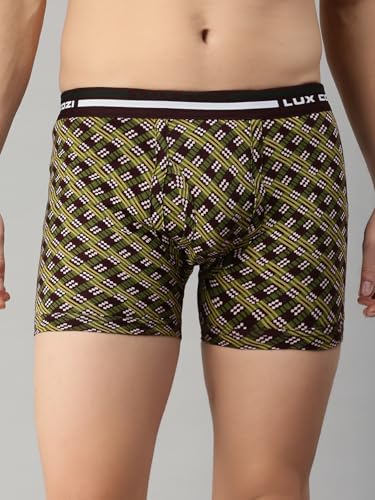 Image of Lux Cozi Men's Cotton Outer Elestic Long Printed Trunk | Prints May Vary | Pack of 3