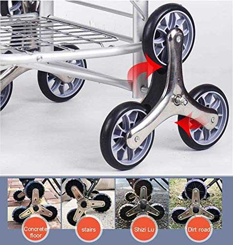 Einkaufstrolley, zusammenklappbarer Einkaufstrolley auf Rädern, mit abnehmbarer Tasche und faltbarem Design, maximale Tragkraft 60 kg, Violett (lila) – Bild 6