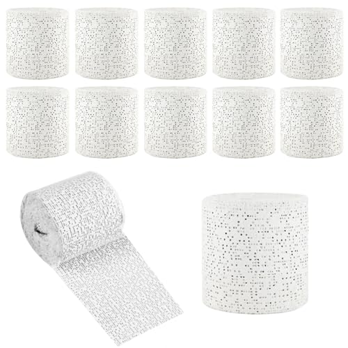Eulihent 12 Pcs Plaster Bandage for Modelling Plaster Cloth Rolls Plasters Strip Gauze Wrap for Art Crafts Modelling Moulds Body Casts Craft Projects Belly Molds (5 cm x 270 cm White)