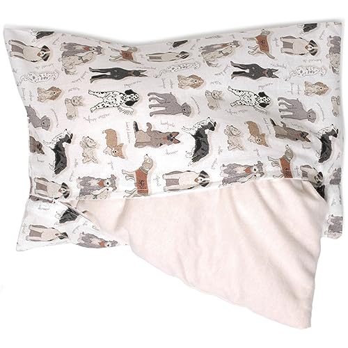 Zirbenkissen 30x20cm Bio-Baumwolle 'Liebe Hunde' + Bio-Inlett - 100% naturrein. Duftkissen mit Zirbenspäne