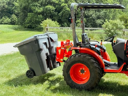 Trash Can Hauler for Trailer Hitch, Curbside Garbage Can Mover, Tractor Trash Can Mover, Fits Tractors. (Double Can Hauler)