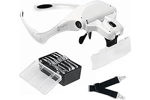 Headband Magnifier with 2 LED Lights - The Perfect Tool for Eyelash...