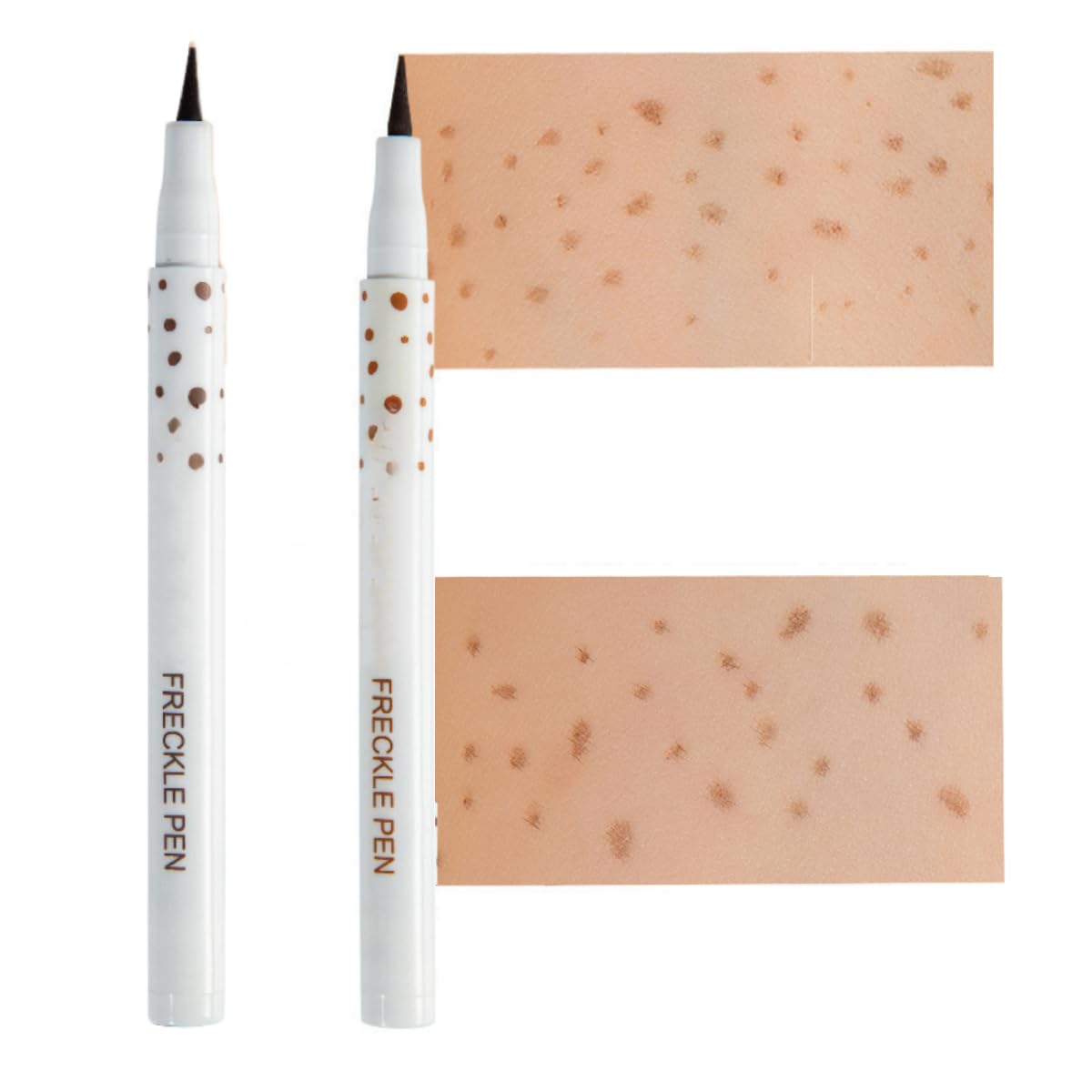 2 Pcs Freckle Pen Face Concealer Point Out Natural Waterproof Longlasting Freckle Makeup Light Brown Chestnut