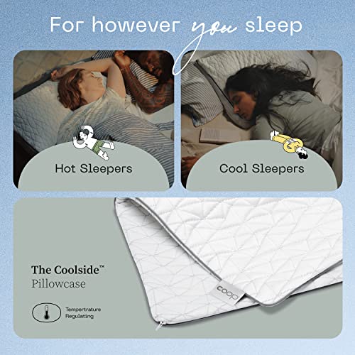 Coop Home Goods - Cooling Pillow Case For Hot Sleepers - Lulltra Cool Technology - Viscose Rayon And Jacquard - Smooth Breathable Both Sides Pillowcase Hidden Zipper (Queen) #TOP4