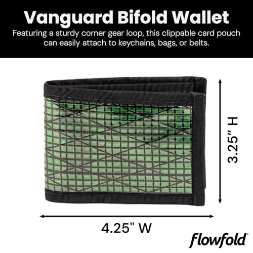 Image of Flowfold Vanguard Slim Front Pocket Bifold Wallet Green