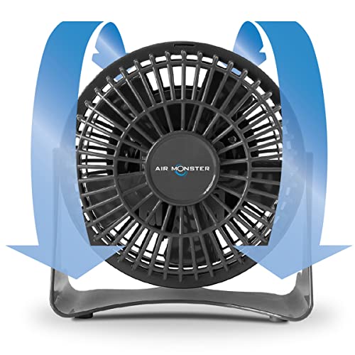 Air Monster 4 Inch Personal Desk Fan Quiet, Personal Fan, Table Fan, Tabletop Fan, Plug In Fan With 1 Speed Setting, Adjustable Tilt, Etl, Black #TOP3