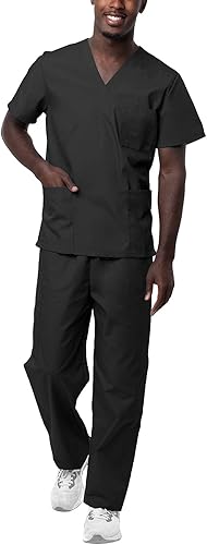 Sivvan Unisex Scrubs - Classic V-Neck Top & Drawstring Pants Scrub Set