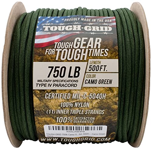 Image of TOUGH-GRID 750 Paracord, 100% Nylon, Made in USA, Type IV Mil-Spec Cord