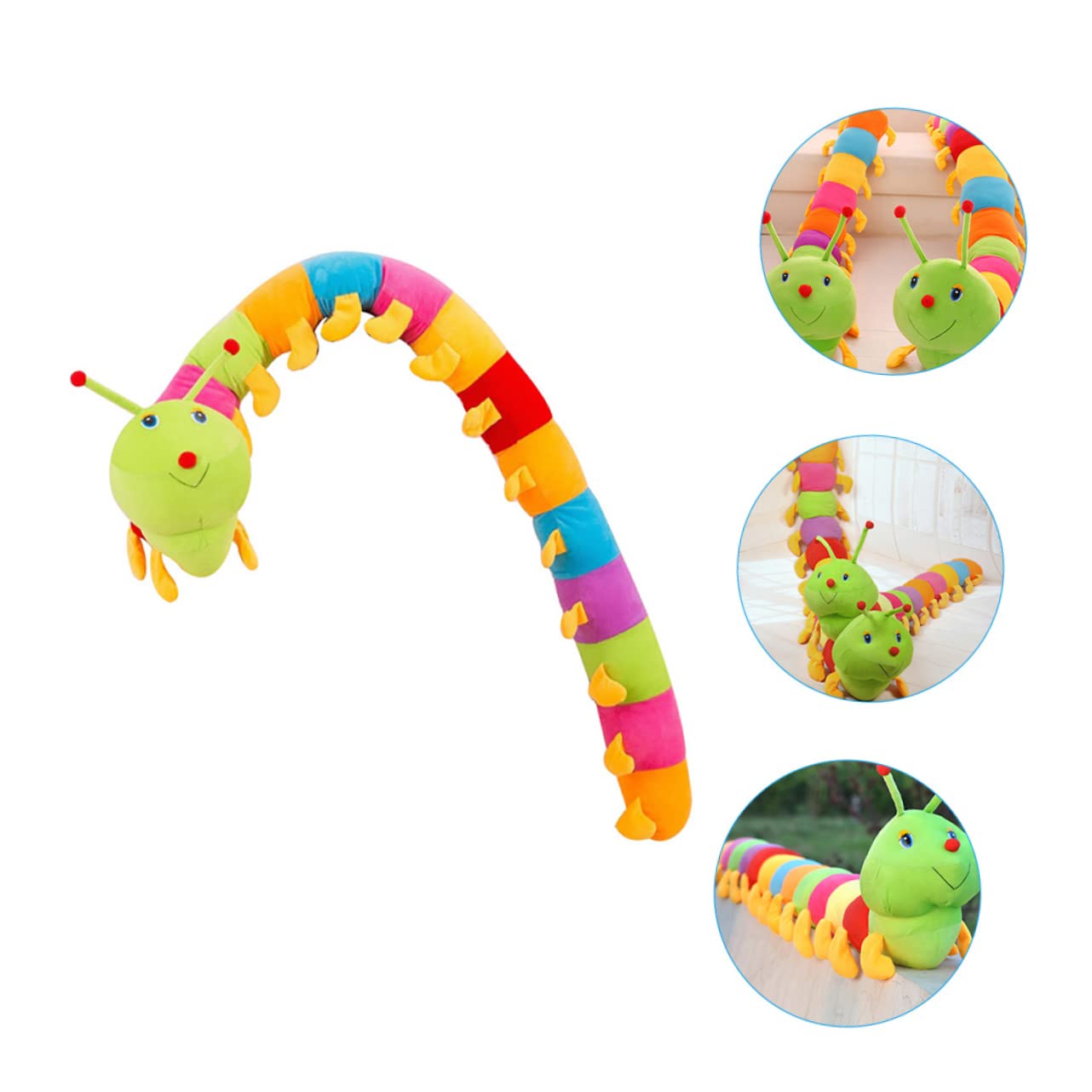 SAFIGLE Colorful Stuffed Caterpillar Toy:Adorable Plush Doll for Kids Soft Wear-Resistant Caterpillar Decor for Bedroom and Sofa Perfect for Home Decoration - Image 3