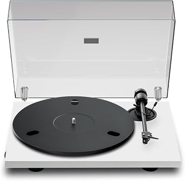 Pro-Ject E1.2, Plug & Play Entry-Level Turntable with electronic speed control, Pre-set Tracking Force, Fitted with Pick It MM E Phono Cartridge (White)