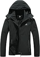 Vista 1 de MOERDENG Chaqueta impermeable para mujer, ligera, con capucha, para senderismo, cortavientos softshell