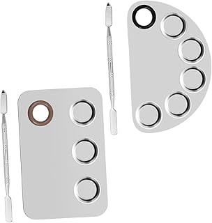 Beaupretty 12 Peças Paleta De Aço Inoxidável Paleta De Mistura Paleta De Unhas Paleta De Pintura Manicure Mistura Mistura De Metal Ferramenta De Maquiagem Paletas De Pintura Ferramenta De