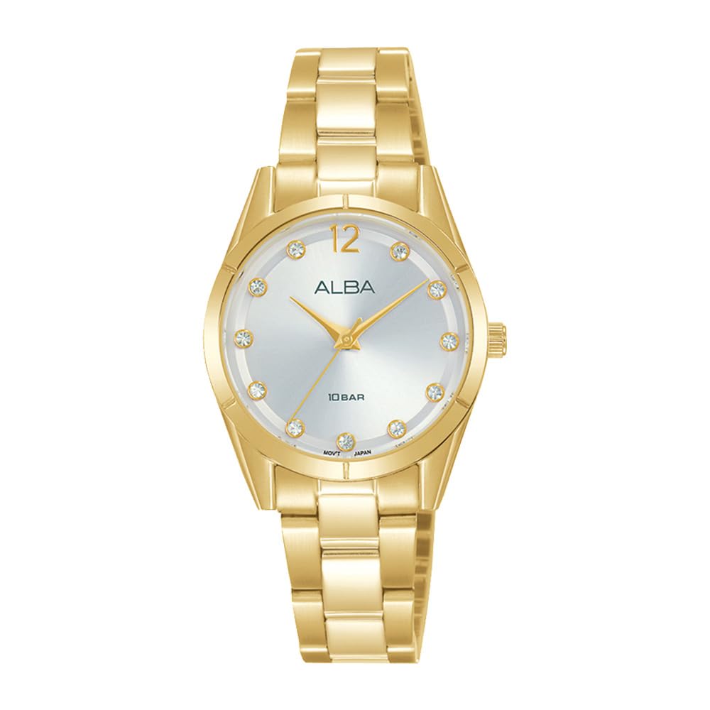 Alba Stainless Steel Women Analog Wristwatch Ah8740X1, White Dial, Gold Band (B092LVMQM6) Amazon Price History, Amazon Price Tracker