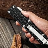 Outdoor Hunting Gear, Survival, Fishing, Camping, Hiking, Riding, Scuba Diving,Outdoor Black Pocket knife Survival Tools with Glass Breaker for Camping Hunting,Glass Breaker Handle Black