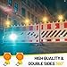 Kittmip 2 Pcs Solar Flashing Traffic Lights Solar Warning Lights Industrial Warning Traffic Safety Barricade Signal Flashing 2 Sided Visibility Amber LED, Amber