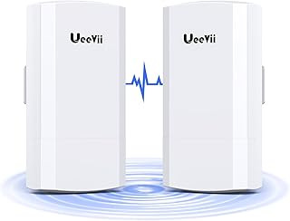 Wireless Bridge,2.4G Point to Point Outdoor WiFi Bridge with 3281ft Working Distance,24V POE Power Supply, IP65 Waterproof Internet Bridge,2-Pack