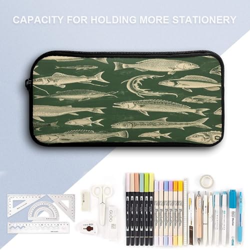 Retro Fish 3pcs Lightweight Travel Backpack Printed Backpack With Lunch Pack Storage Box Case4