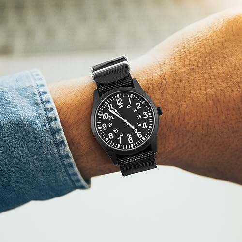 Men's Military Glow-in-the-Dark Quartz Watch with Nylon Strap - Image 7