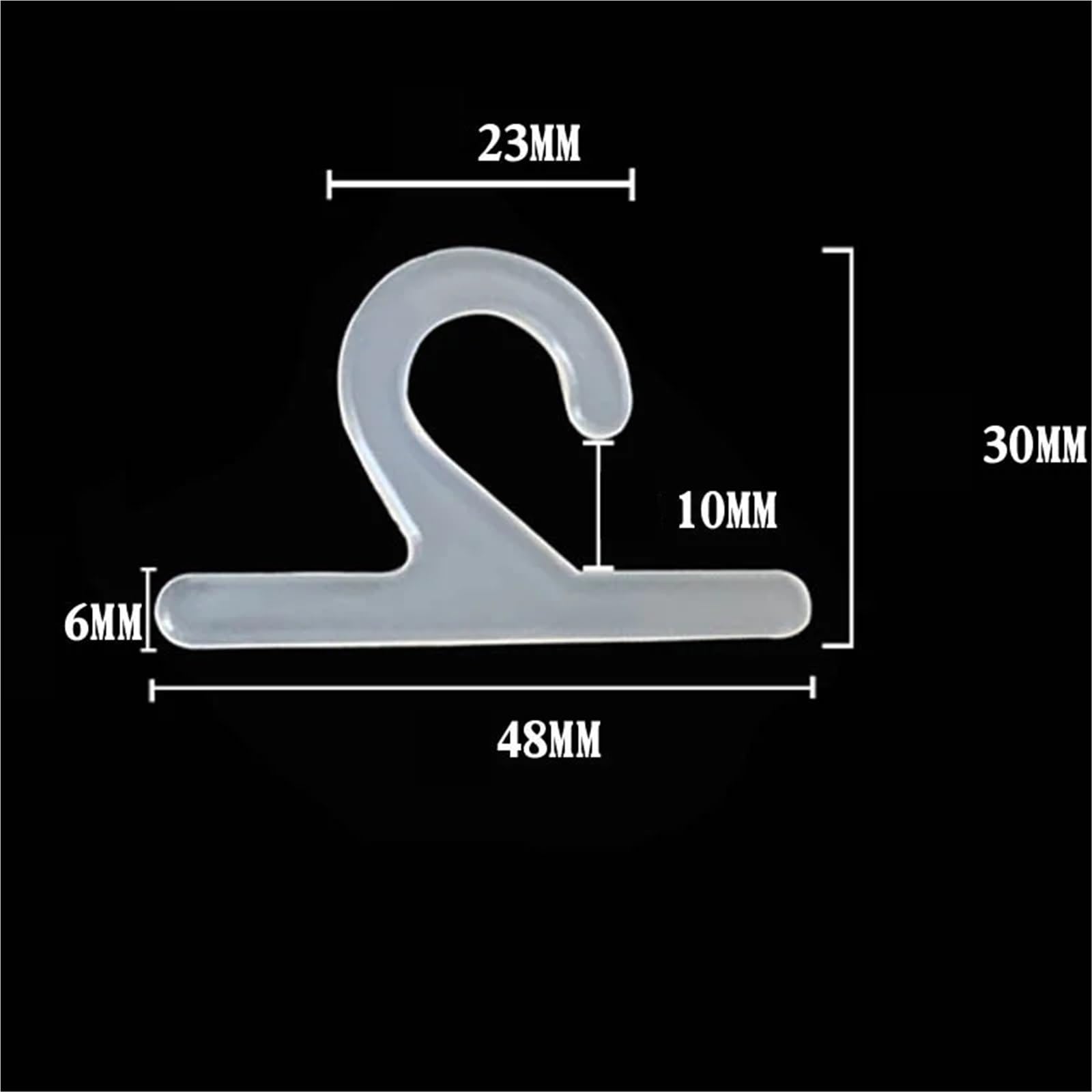 300 Stück Muster-Header-Kartenhaken, Kunststoff-Kopfaufhänger, Socken-Aufbewahrungstasche, Stoffmuster-Haken, Display-Organizer(L Black)