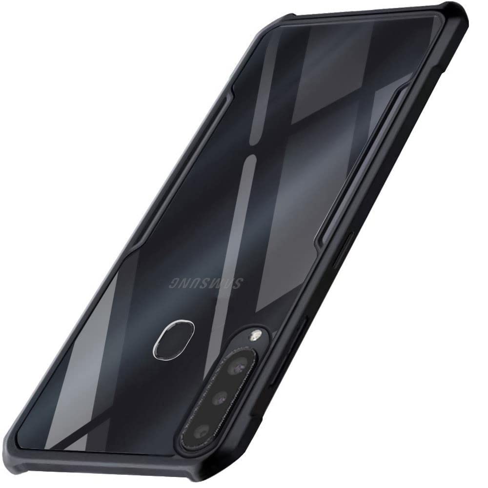 WOW IMAGINE Shockproof Clear Protective Back Case for Galaxy A20s - AirEDGE Technology | 360 Degree Camera Protection | Transparent Hybrid Back Case Mobile Cover for Samsung Galaxy A20s - Black (B09XTQY4JF) Amazon Price History, Amazon Price Tracker