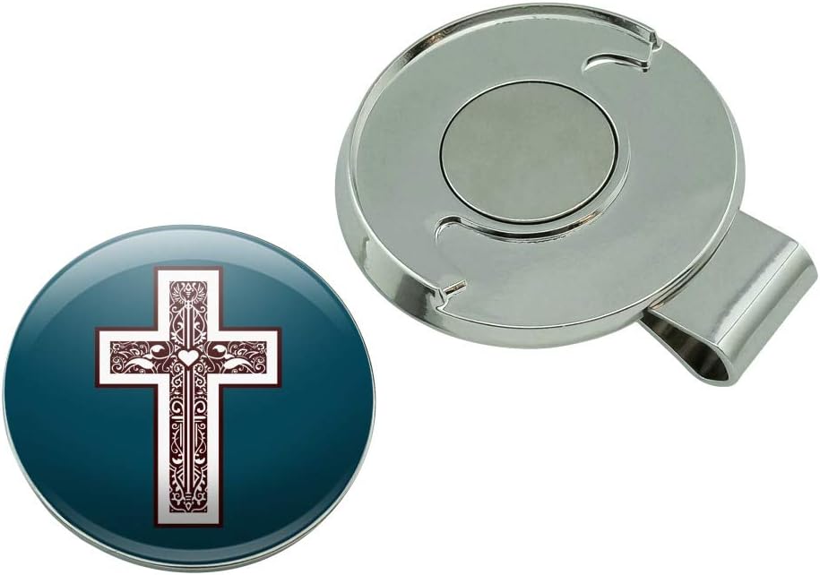 review GRAPHICS & MORE Cross with Heart Christianity Golf Hat Clip with Magnetic Ball Marker