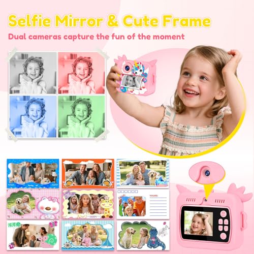 OTJ Kids Camera Instant Print for Girls Boys - Selfie Toddler Digital Toy Camera Gift Set, Christmas Birthday Gifts for 3 4 5 6 7 8 9 10 Years Old Kids by OTJ - Image 3