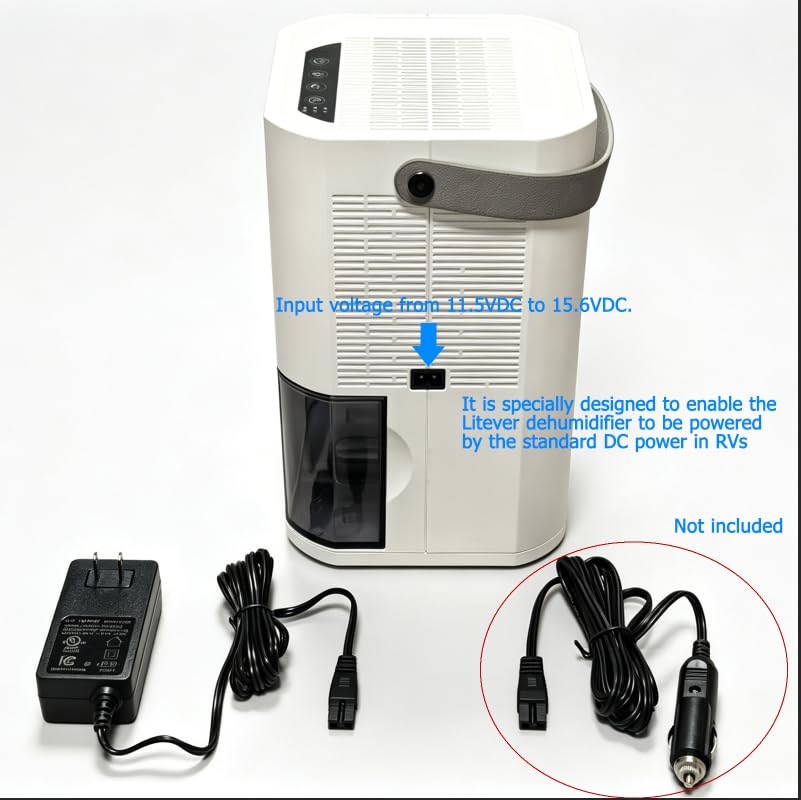 Image of Litever Dehumidifier Dual Core Small Quiet for Bathroom RV Bedroom | Portable, Auto Shut OFF, 57OZ Water Tank. Delay-Off Timer and Ambient Light. Perfect for Small Basement RV Camper Closet