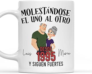 Personalized Molestando El Uno Al Otro Ceramic Mug Gift for Old Couple for Husband Wife for Men Women Funny Annoying Each Other Since Spanish Quote Coffee Cup Gift on Valentine's Anniversary Date