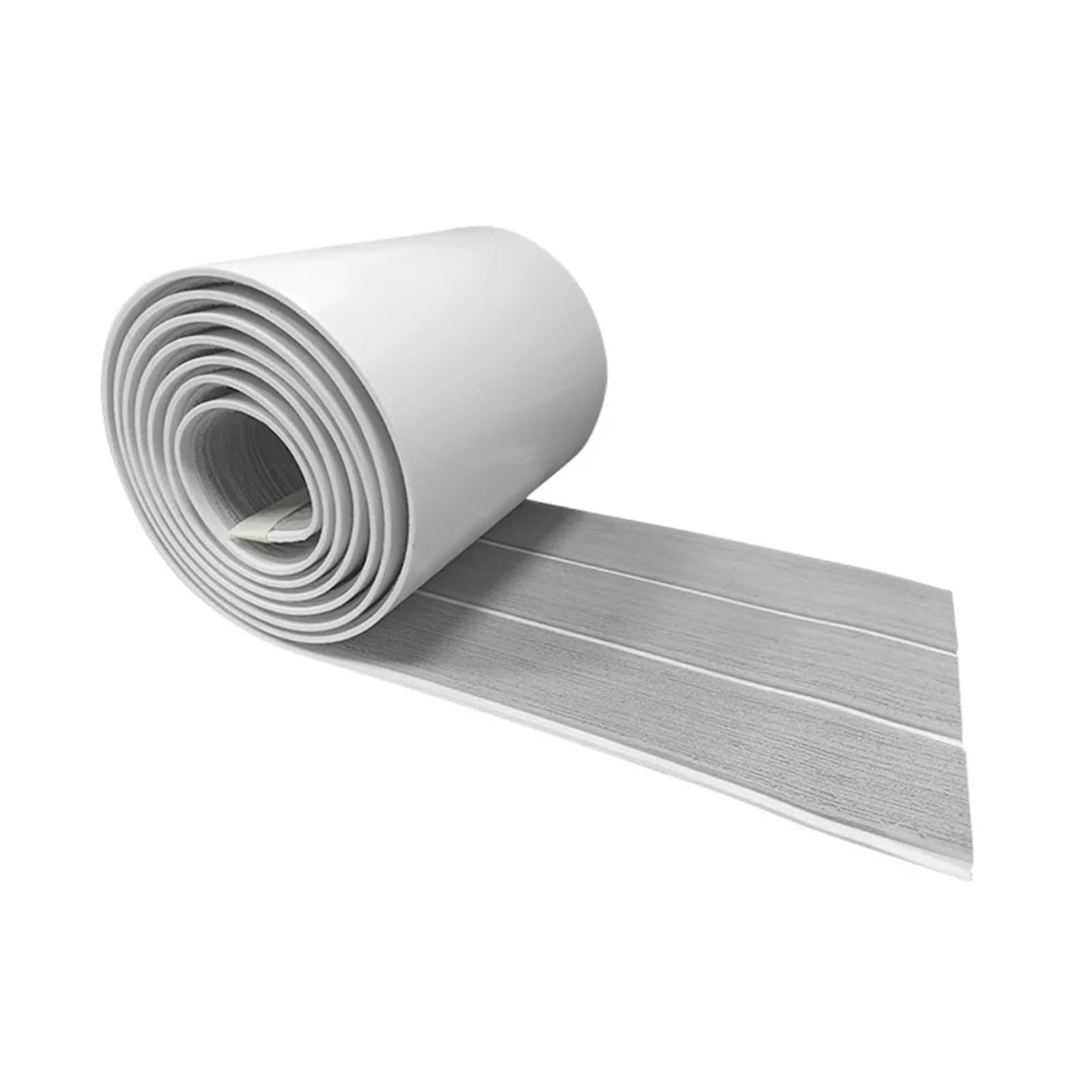 Suelos para embarcaciones, Hoja de Teca sintética EVA, 2400x17cm, Antideslizante, autoadhesiva for Suelos Barcos, caravanas, Multicolor(Grey White)