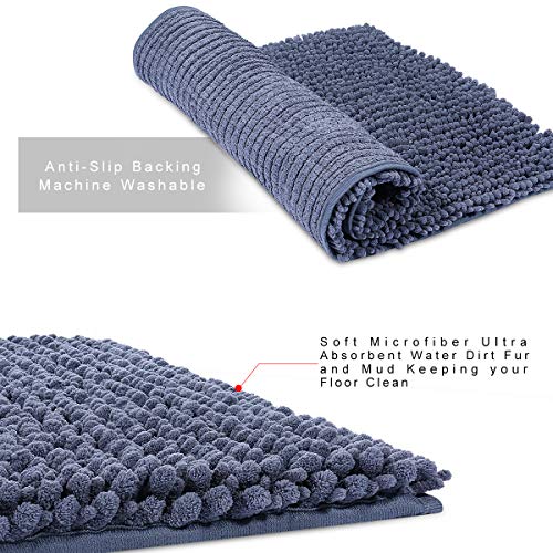 Cosyroom Microfiber Chenille Dog Door Mat Ultra Absorbent Dirty Non Slip Mat Doormat Rugs For Patio, Front Door, Entry, Machine Washable (Large, Gray) #TOP3