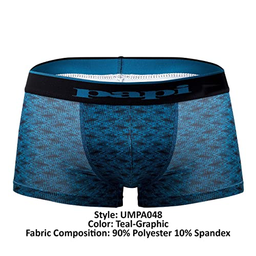 Papi Men's Microflex Brazilian Trunk 2 Pack - UMPA048 (Teal Graphic, Medium)4