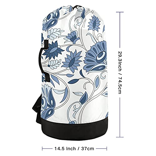 Indian Paisley Laundry Bag Backpack Dirty Clothes Bags Organizer With Extra Large Heavy Duty For College,Travel,Camp,Dorm Essentials #TOP2