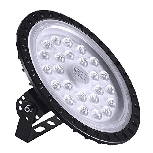 Bikuer 100W UFO LED High Bay Light lamp Factory Warehouse Industrial Lighting 10000 Lumen 6000-6500K IP65 Warehouse LED Lights- Commercial Bay Lighting for Garage Factory Workshop Gym (100W 1pcs)