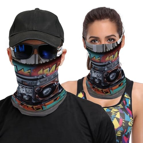 Neck Gaiter Graffiti Hip Hop Face Mask for Travel Face Cover Scarf for Men Women Elastic Headbands Wind-proof Bandana for Skiing Fishing Hiking Cycling