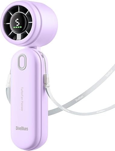 Miniatura 13 de iTurbo Ventilador Turbo de Mano, Mini Ventiladores de Mano Portátiles Plegables, Batería Recargable, Pantalla LED de 5 Velocidades de Alta