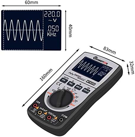 MUSTOOL MT8206 Digital Oscilloscope Multimeter dimensions diagram