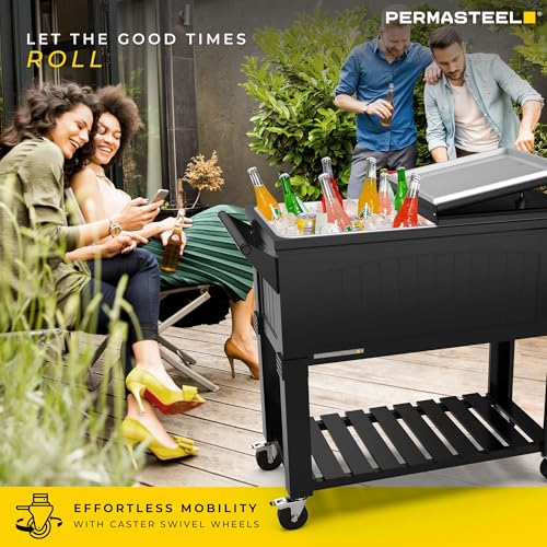 image for Permasteel 80-Qt Antique Patio Cooler for Outside | Outdoor Beverage C