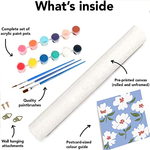 Image of cupmod Flower Paint by Numbers for Adults Kids Beginners,Easy Acrylic Paint by Number Kits on Canvas Without Frame,Oil Painting Kits Present for Home Wall Decor 9.8x13.7inch