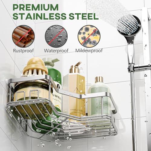 Maxiffe Shower Caddy, 3 Pack Rustproof Stainless Steel Showert Organizer thumb #3