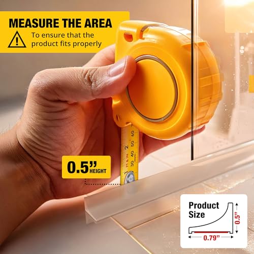 Image of Shower Threshold Water Dam Barrier 98 inch - Transparent Collapsible Walk in Shower Water Guard - Door Bottom Seal Strip Leak Guard by Hippo Dam
