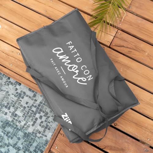 ZiiPa • Ofenabdeckung • Fontana • Schiefer • Schutzhülle • Wasserdicht • Einfacher Verschluss • 64 x 40 x 20,5 cm