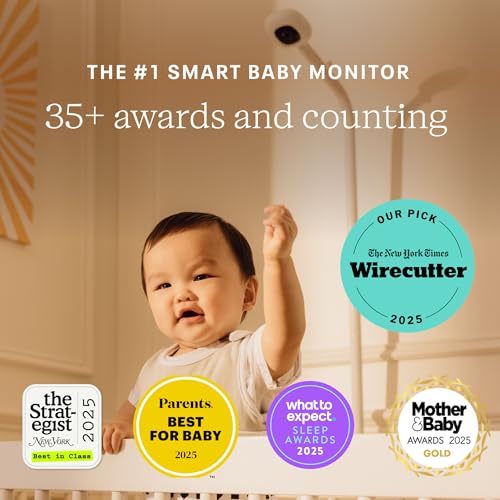 Image of Nanit Pro Smart Baby Monitor & Wall Mount - Wi-Fi HD Video Camera, Sleep Coach and Breathing Motion Tracker, 2-Way Audio, Sound and Motion Alerts, Nightlight and Night Vision, Includes Breathing Band