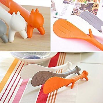 Charmed Cuchara de paleta de arroz antiadherente en forma de ardilla de plástico (multicolor)